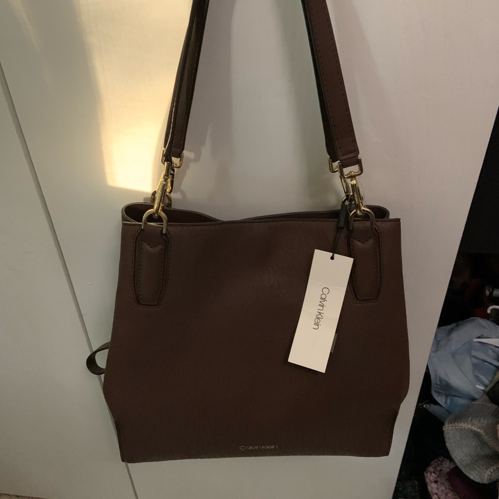 NWT Brown Leather Calvin Klein Bag-last price drop
